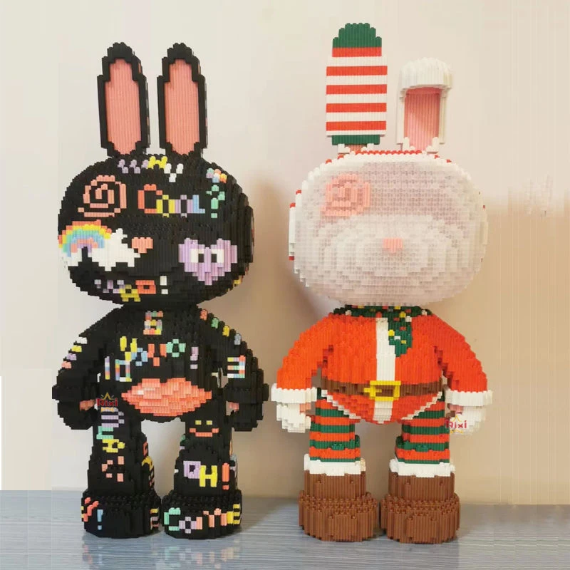 3D Bearbrick 55cm New Year Xmas Diamond MOMO Rabbit Model Bricks Figure DIY Assembly Connection Building Blocks Toys Sets