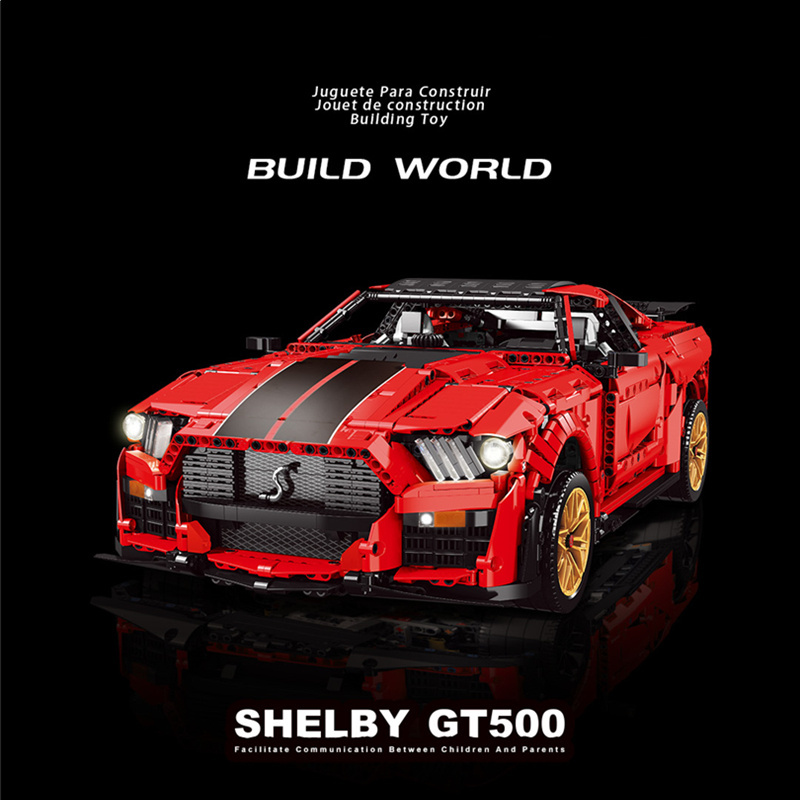 K135 1:8 Scale Remote Shelby GT500 Super Fast Racing Car K135 Model Building Blocks Bricks Technical Set Furious Toys