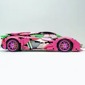 KBOX 10246 3358pcs Pink Car  Model High-Tech Super Speed Bricks Educational Toy Construction Birthday Gifts Building Blocks Sets