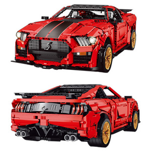 K135 1:8 Scale Remote Shelby GT500 Super Fast Racing Car K135 Model Building Blocks Bricks Technical Set Furious Toys