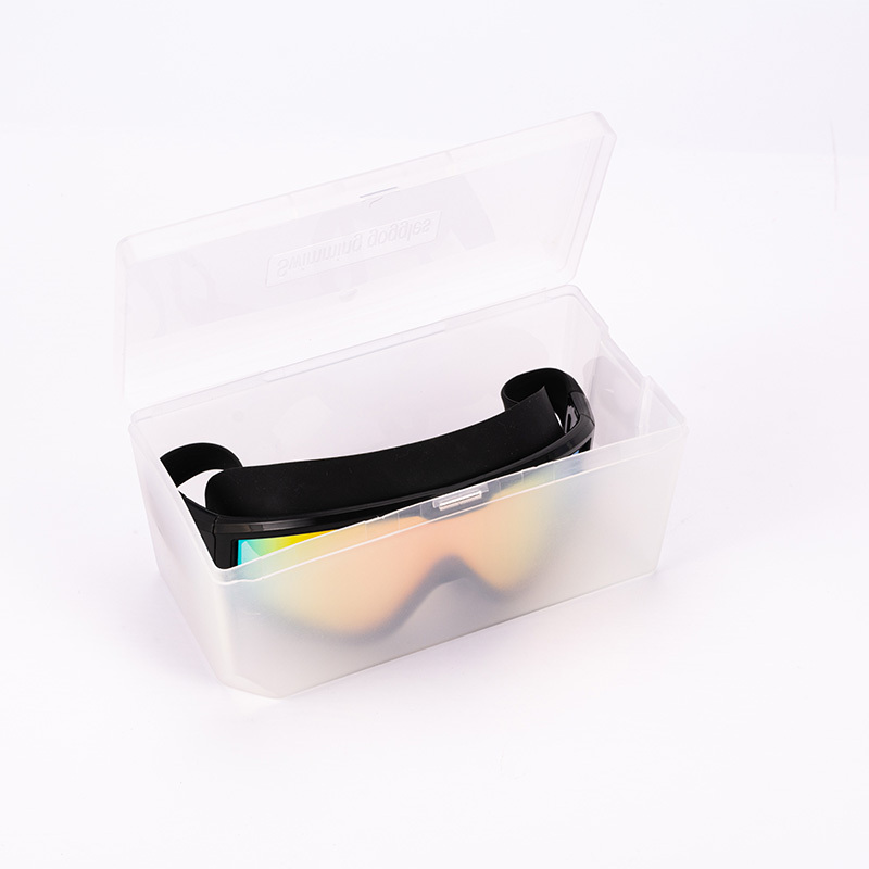 Portable Anti-Fog  Anti-UV Wide Field Vision Goggles for Adults for Open Ocean Swimming with Silicone Nose Cover