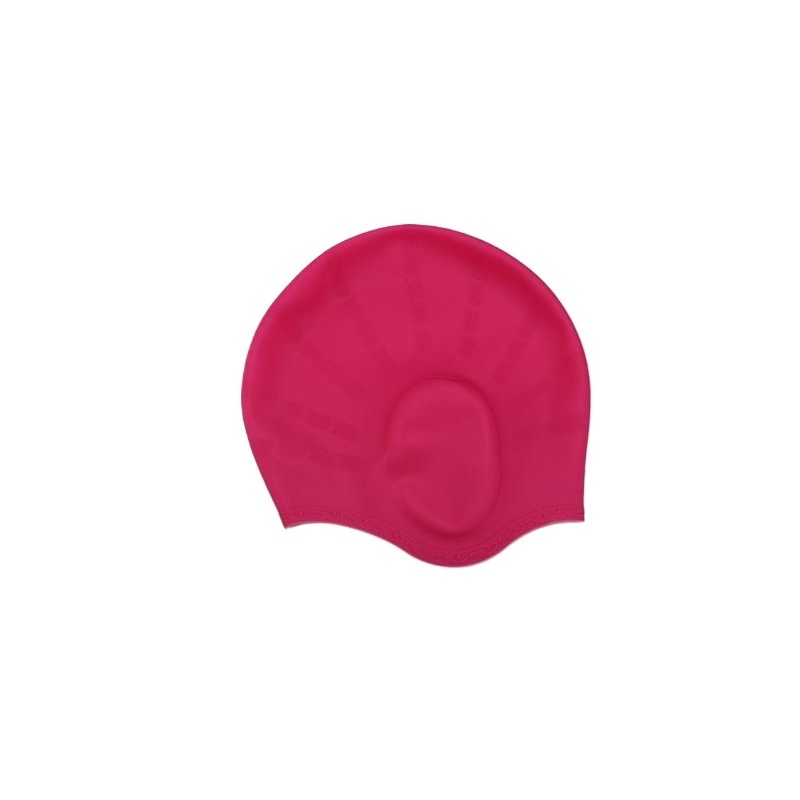 New market high quality durable silicone swimming cap Silicone ear protective fabric swimming cap swimmer cap