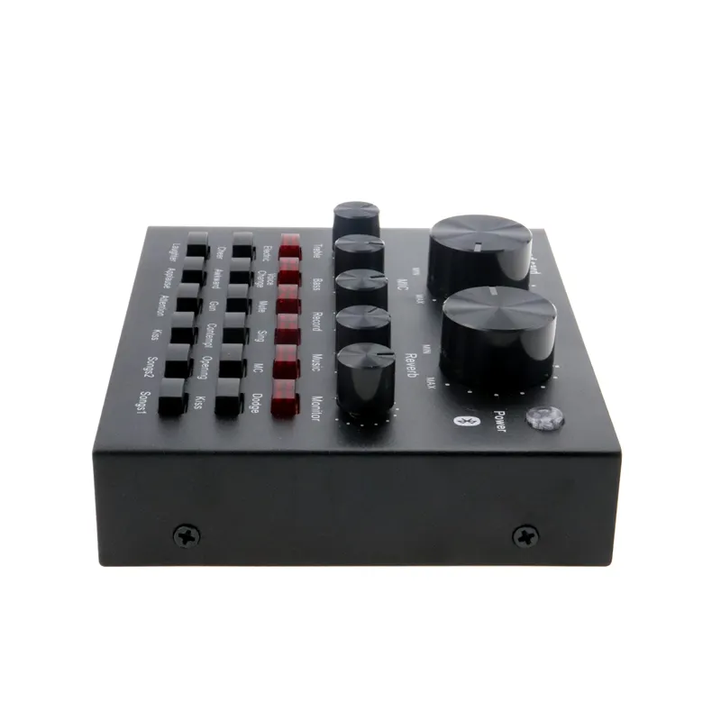 wholesale V8 USB Sound Card with Audio Mixer Interface Sound Board Voice Changer for PC Gaming Recording