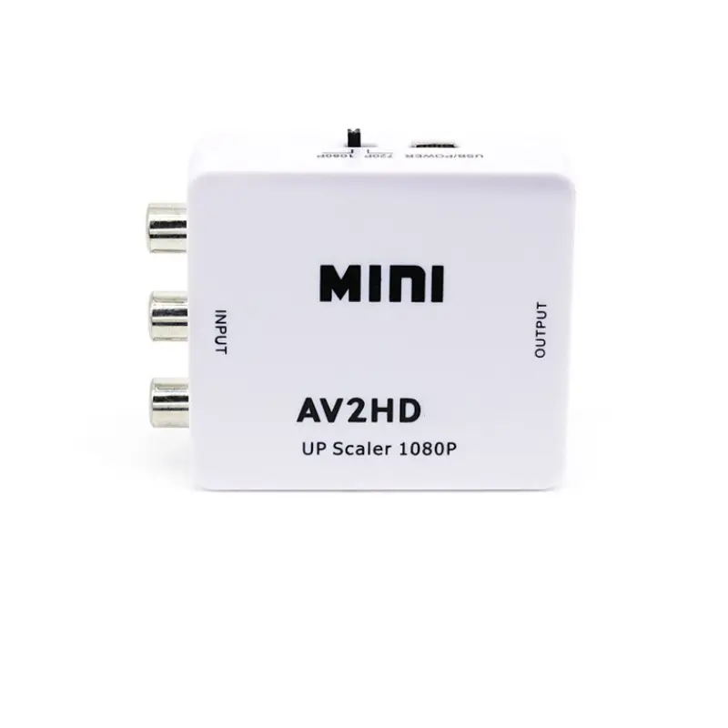 High Quality HD 1080P AV2HD Video Converter Adapter AV Cvbs RCA 3RCA Input To HDTV Output Video Converter Adapter Switch Box