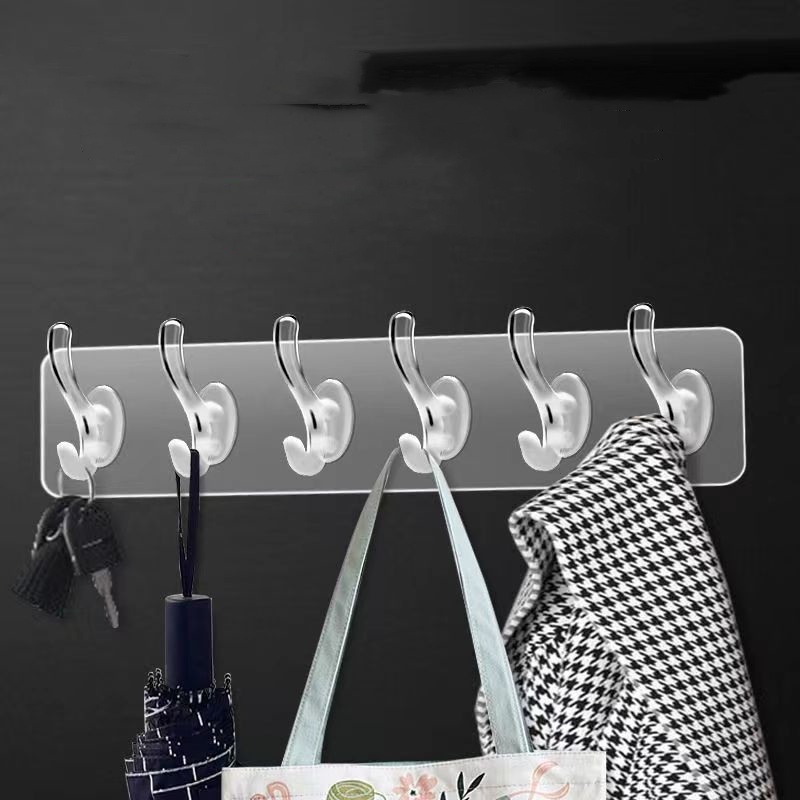 Wholesale Customized Reusable Transparent Wall Hooks Coat Hooks for Bathroom Bedroom Hotel