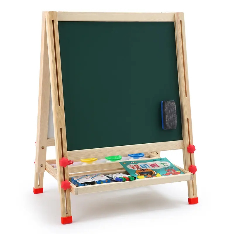 Wholesale Wooden Double-sided Magnetic Children's Drawing Board Blackboard Toys Custom-made Wooden Drawing Board