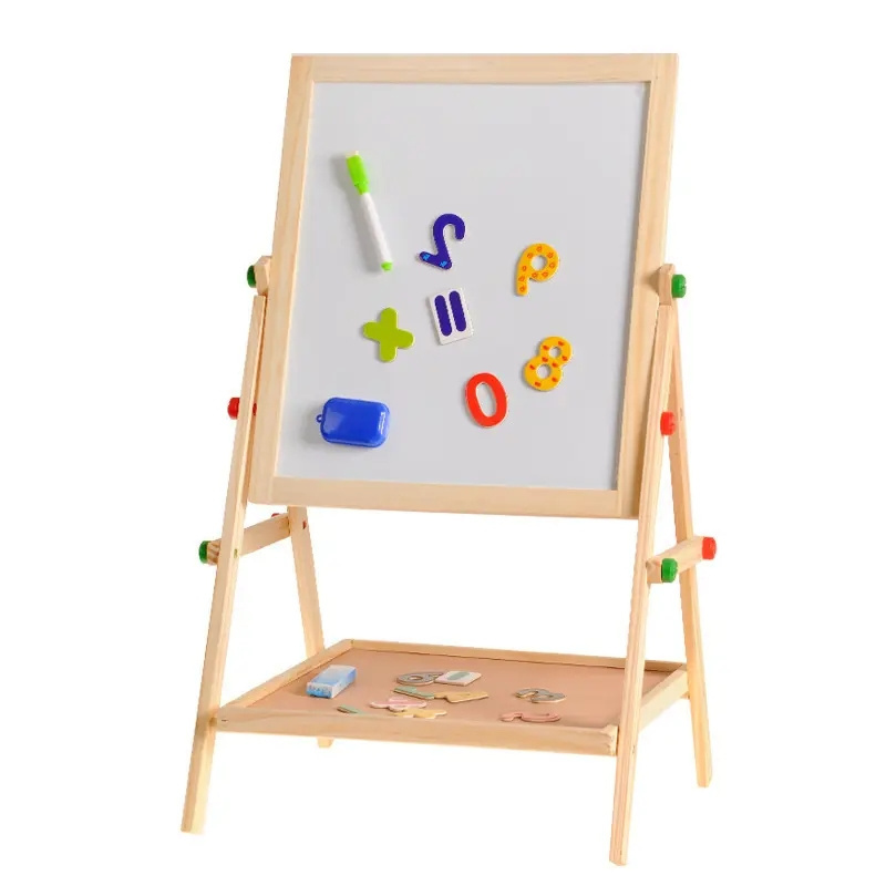 Wholesale Wooden Double-sided Magnetic Children's Drawing Board Blackboard Toys Custom-made Wooden Drawing Board