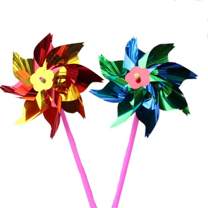 Wholesale Customized Printed Cheap Plastic Windmill Toy Pinwheel Toy Plastic Garden Decoration Windmill