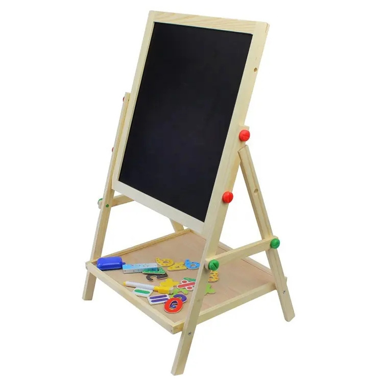 Wholesale Wooden Double-sided Magnetic Children's Drawing Board Blackboard Toys Custom-made Wooden Drawing Board