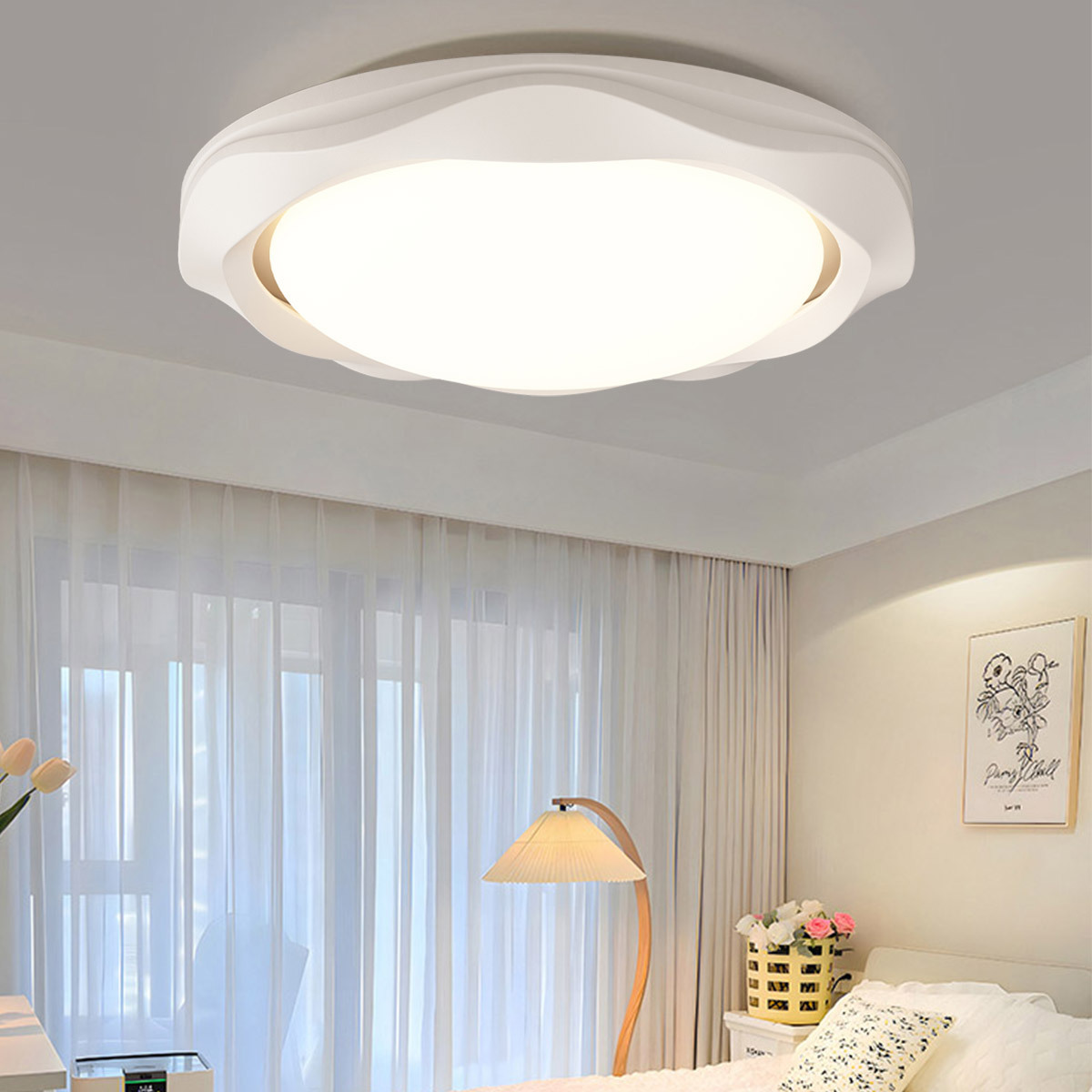 Modern full spectrum eye-protecting indoor china round light fixture decoration custom nordic pvc round ceiling lighting lamp f