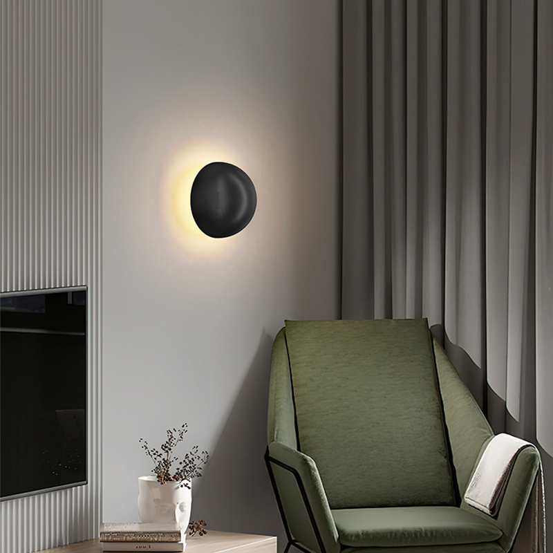 Pearl Black Design Round Wall Lights Led Lighting Honewhotel Bedside Silicone New Design Modern  Decoration