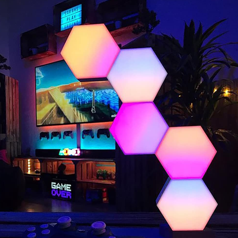 DIY Tuya App Hexagon Wall Light Led Panel Modular Gaming Hexagon Lights For Bedroom Children Room