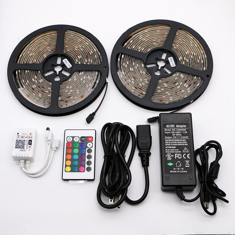 12v TV Background Light 5m 10m smart music APP wifi Remote Control 150 300 LEDs Flexible LED RGB strip light kit SMD 5050