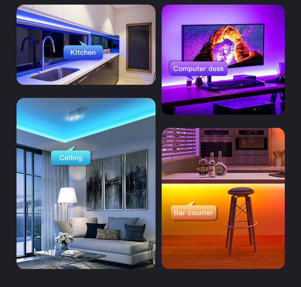 12v TV Background Light 5m 10m smart music APP wifi Remote Control 150 300 LEDs Flexible LED RGB strip light kit SMD 5050