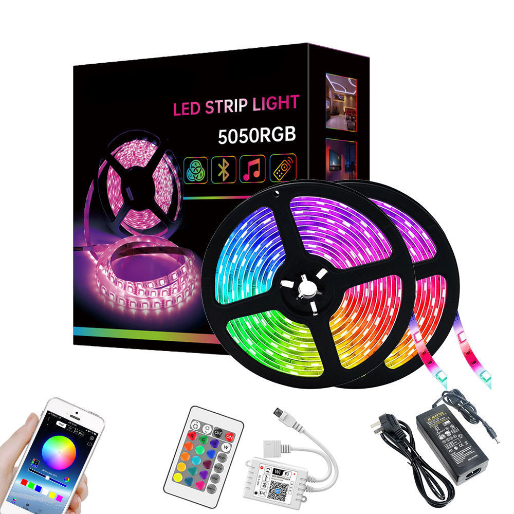 12v TV Background Light 5m 10m smart music APP wifi Remote Control 150 300 LEDs Flexible LED RGB strip light kit SMD 5050