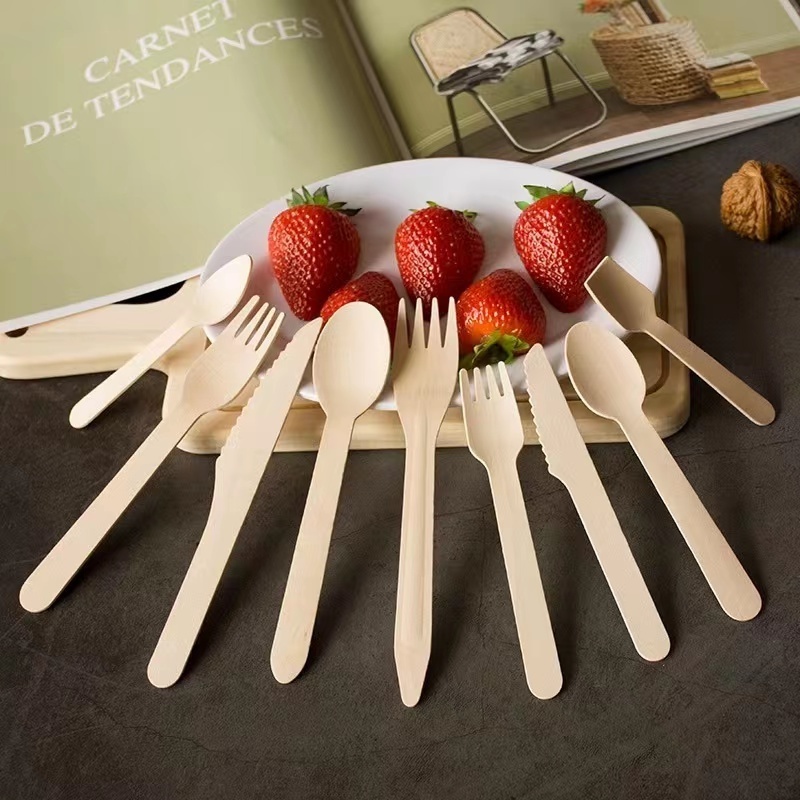 Handmade 86pcs/72pcs/84pcs Disposable Cutlery Set with Wooden Spoons Includes Cutlery and Wooden Case