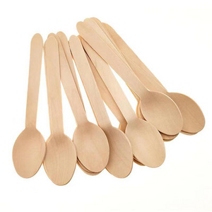 Natural Color Wooden Kitchen Utensils Set Disposable Knife Fork and Spoon