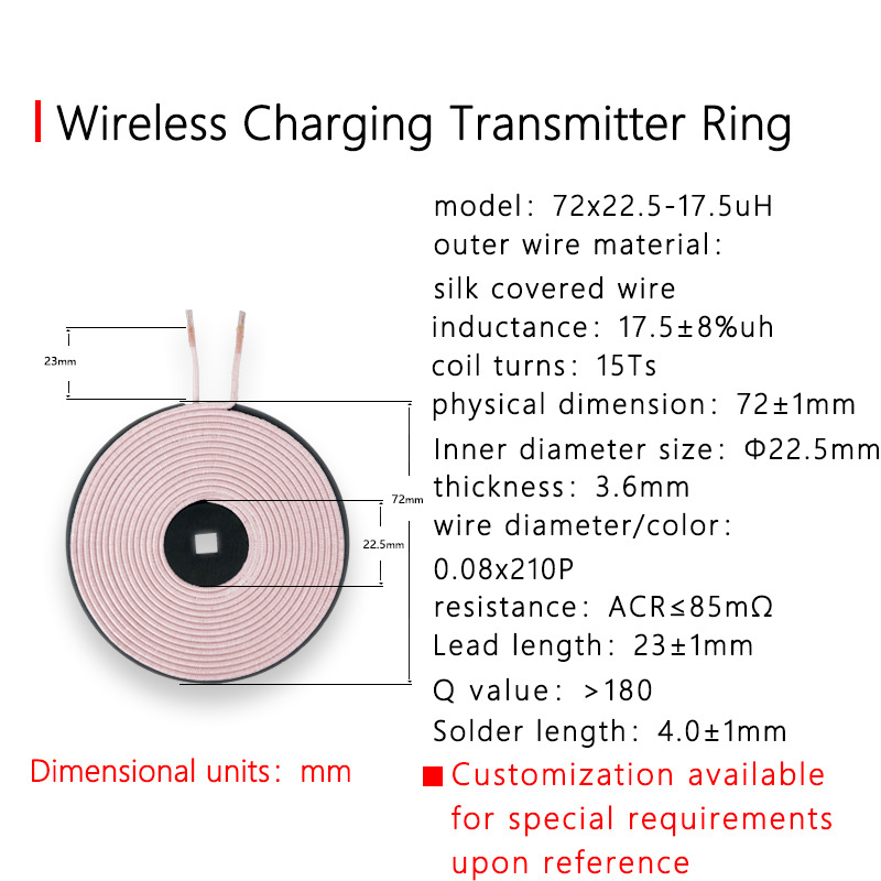 Plastic Charger Qi Wireless Charging High Precision Flat Motor Processing Spring Rifid Air Core Coil Inductor Made In China