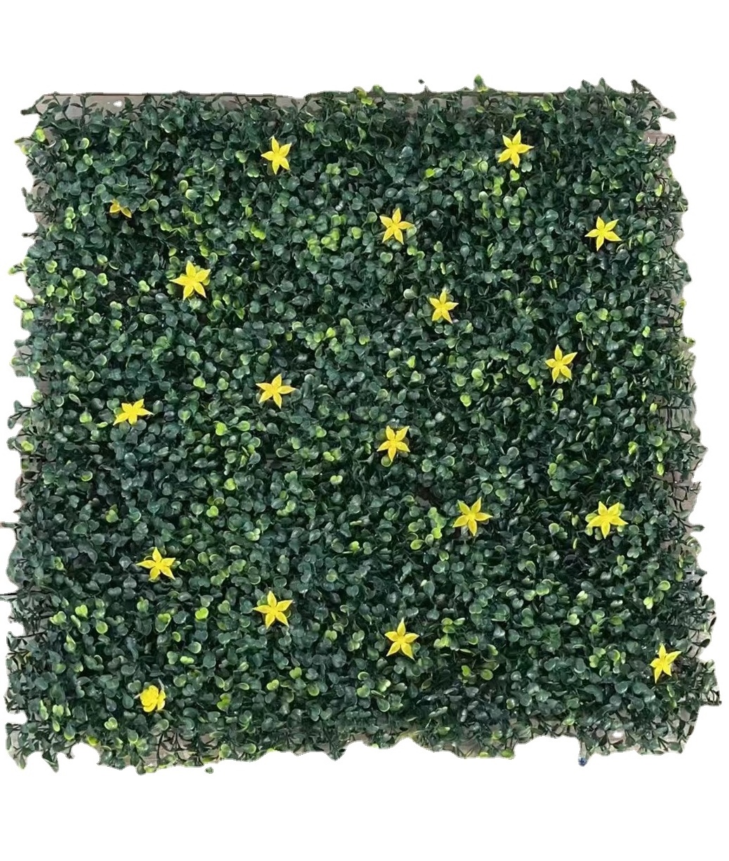 Anti-UV Plastic Artificial Hedge Boxwood Panels Green Plant Vertical Garden artificial leaf Wall For Indoor Outdoor Decoration