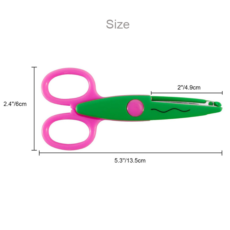 Stocked kids DIY paper cutting student school scissors serrated balde craft safety scissors for children