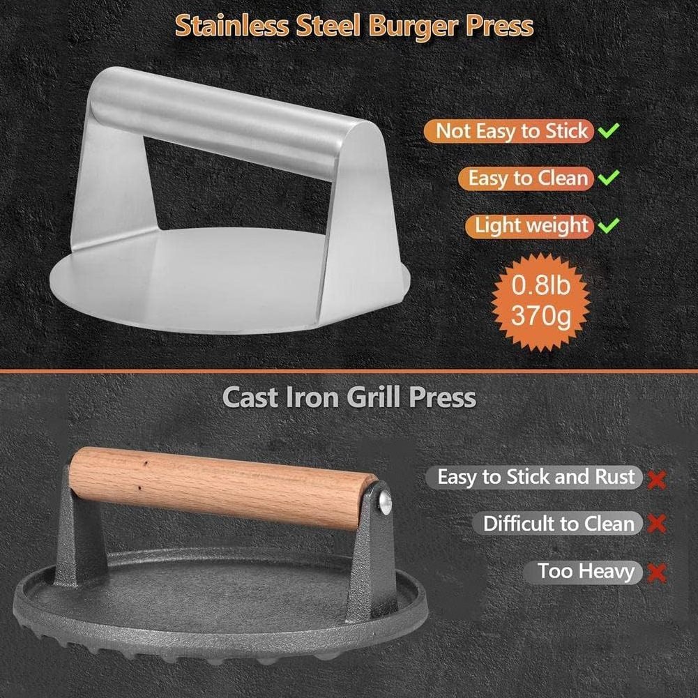 Stainless Steel Burger Meat Press Burger Smasher For Grilling Patty Steak