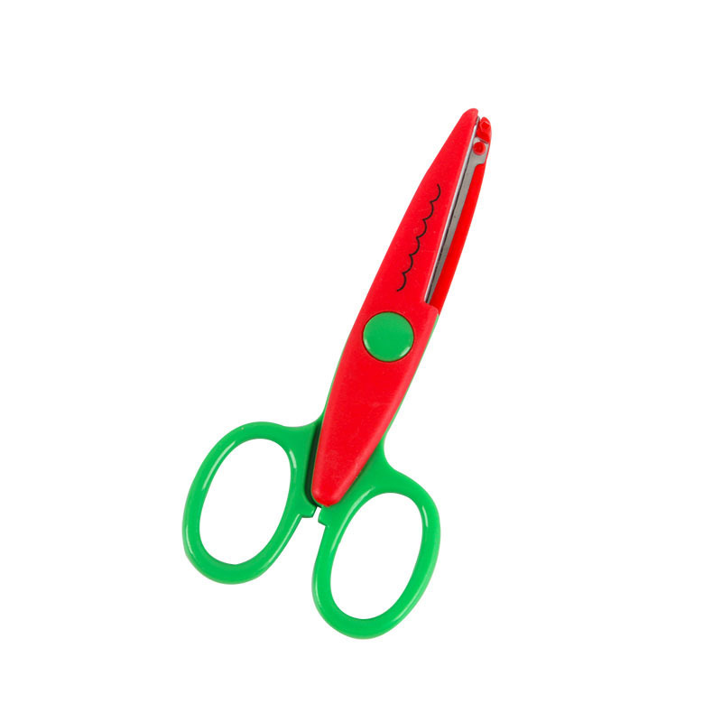 Stocked kids DIY paper cutting student school scissors serrated balde craft safety scissors for children