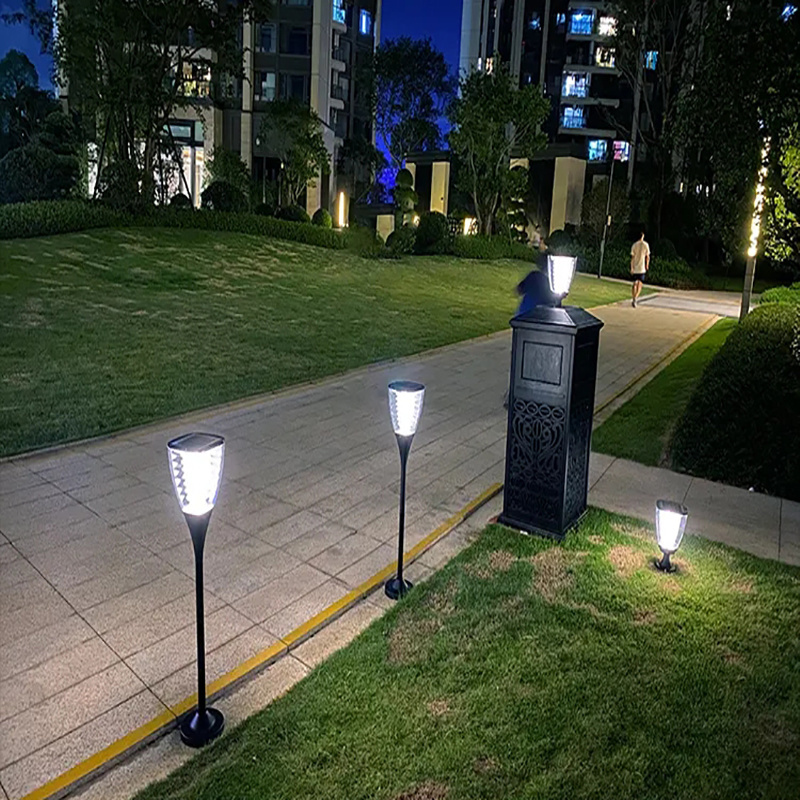 Garden Solar Led Pillar Light Waterproof Decoration and Lighting All in One Lamp Solar Powered Outdoor 80 Warm ABS IP65 DC 6V