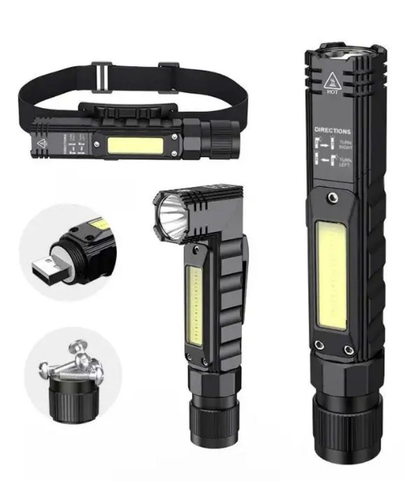 Cross Border COB Work Light Automotive Overhaul Handheld Work Light Rotating Head with Magnet Flashlight