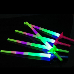 Night Market Hot Glowing Colorful Lights Four Sections Telescopic Stick Concert Fluorescent Stick Props Children's Day Stall Toy