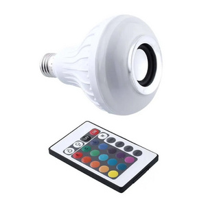 12W RGB E27 Music RGB Color Changing Light Bulb Bluetooth Speaker Multicolor Decorative Bulb with Remote Control for Party Home