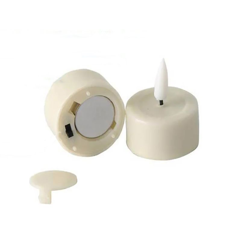 3D Flickering Flameless Led Tea Light Candles Battery Powered Real Wax Lvory Candles For Wedding,