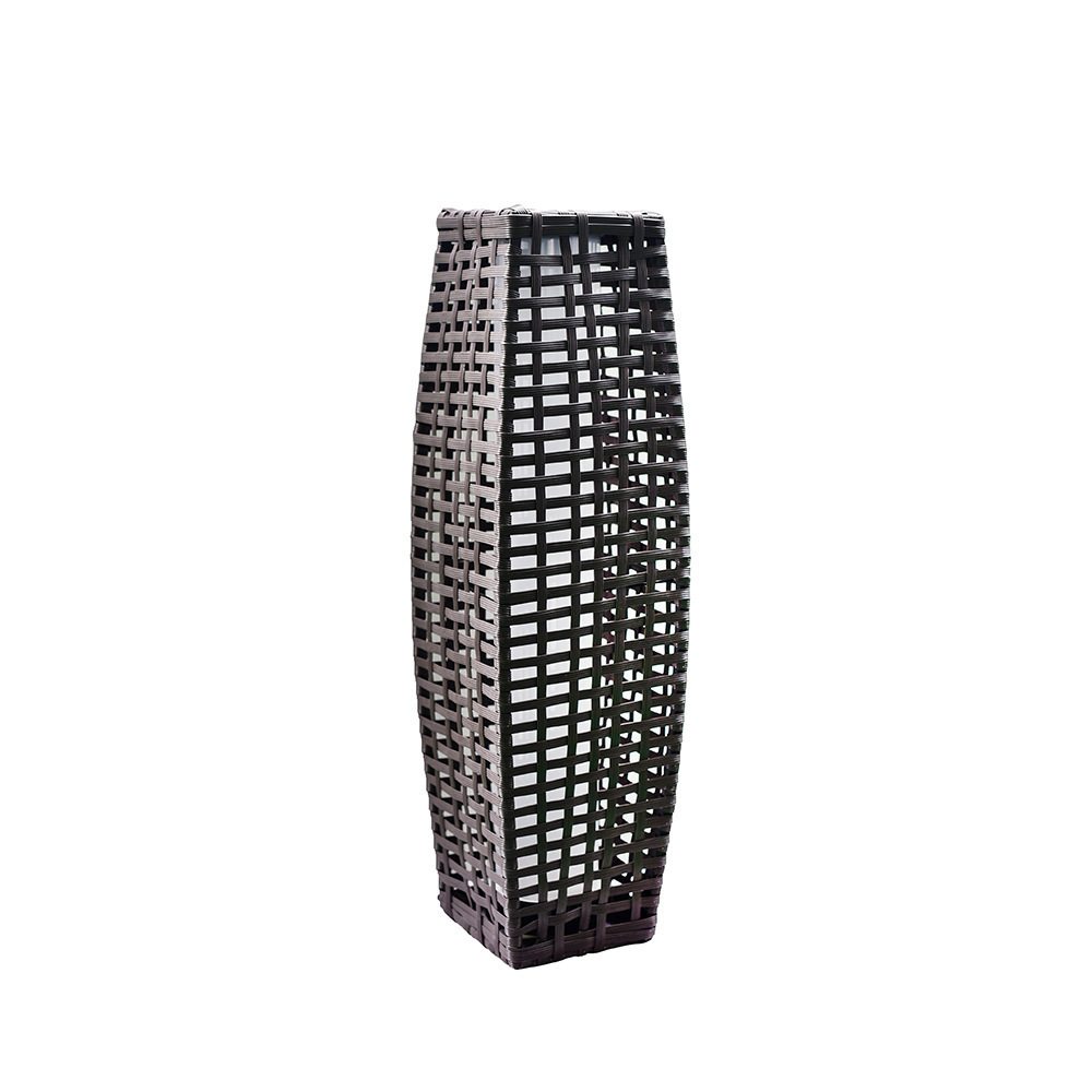 Solar Powered Rattan Lights LED Tall Outdoor Garden Patio Wicker Floor Light