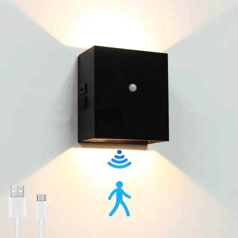 Magnetic Wall Light with Sensor Wiring Free Rechargeable Lights Patio Villa LED Up and Down Sensor Wall Lights