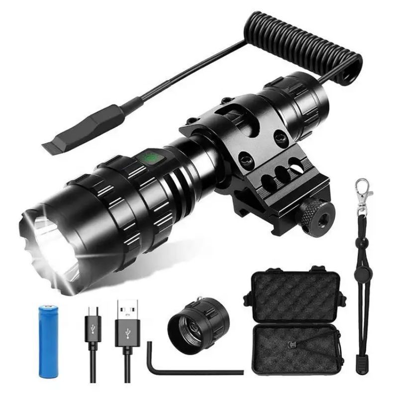 Powerful Flashlight USB Rechargeable L2 Super Bright Outdoor Waterproof Aluminum Alloy Tactical LED Flashlight