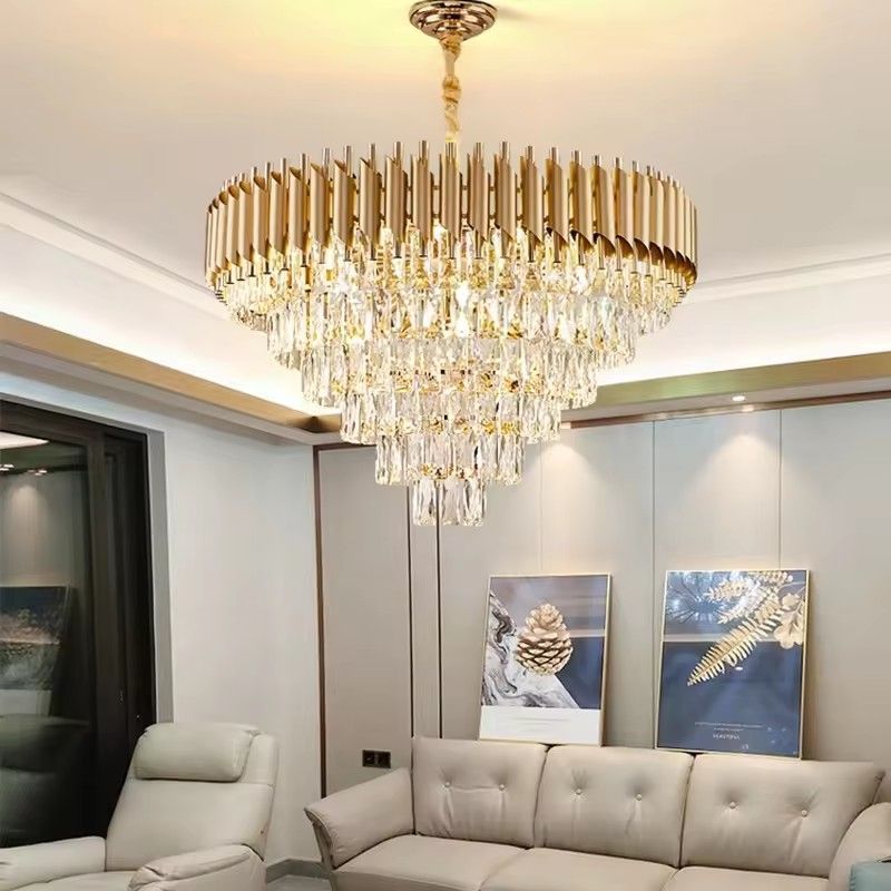 Light Luxury Crystal Chandelier Modern Simple Dining Room Villa Bedroom Between Netflix Light Fixtures