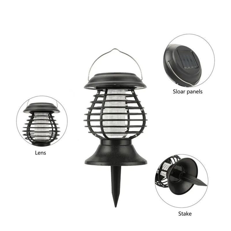 Pest Control Lamp Portable Bug Zapper Mosquito Killer Lamp Waterproof Solar Power UV Mosquito Trap