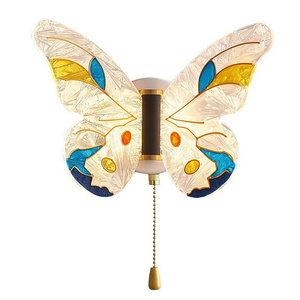 Cross-border Bedside Scandinavian Personalized Creative Children's Room led Butterfly Wall Sconce Bedroom Background Wall Lights