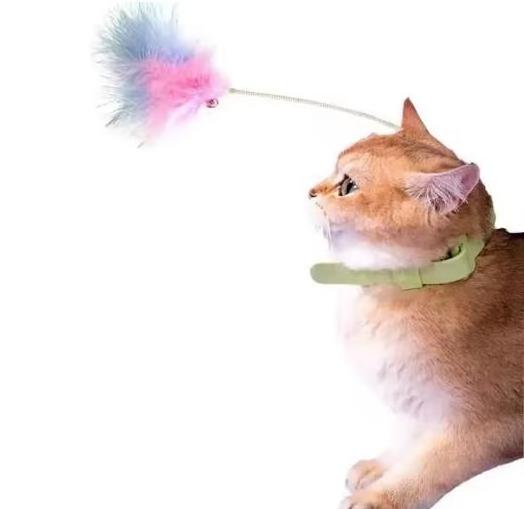 Interactive Feather Collar Cat Toy Cat Wand Neck Toys for Cat