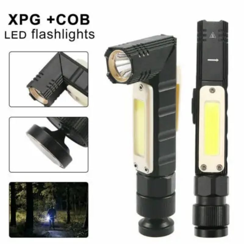 Cross Border COB Work Light Automotive Overhaul Handheld Work Light Rotating Head with Magnet Flashlight