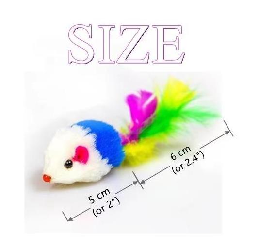 Interactive Cat Toys small Mouse Hunt Cat Toy Colorful feather Mice Pet Dog or Cat Chew Toys