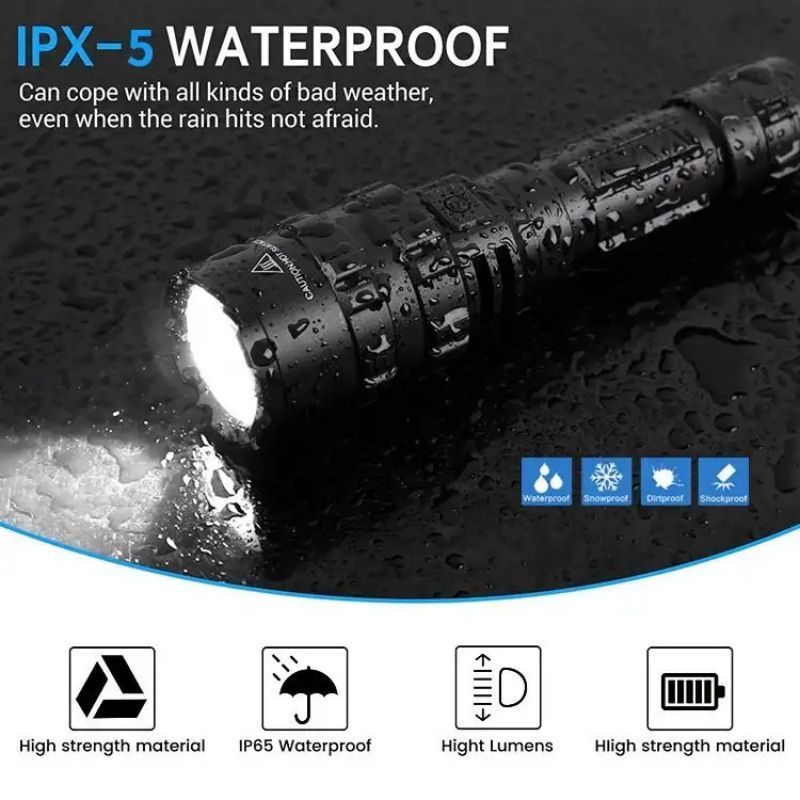 Powerful Flashlight USB Rechargeable L2 Super Bright Outdoor Waterproof Aluminum Alloy Tactical LED Flashlight