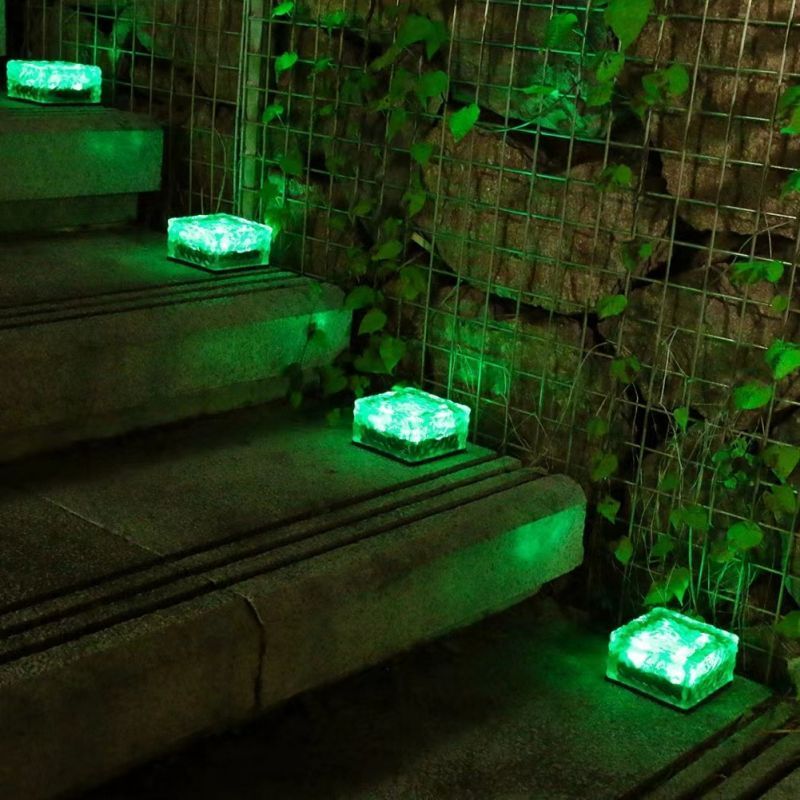 Lawn Solar Garden Light LED Brick Ice Cube Solar Lights Outdoor Decoration Lamp for Stair Pathway Driveway Landscape Patio Xmas