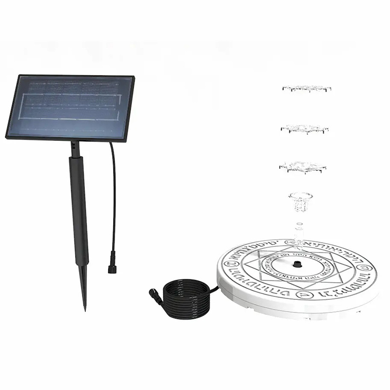 Solar Water Pump Lamp Outdoor Rockery Flower Pool Bird Bath RGB with Remote Control Fountain Lamp