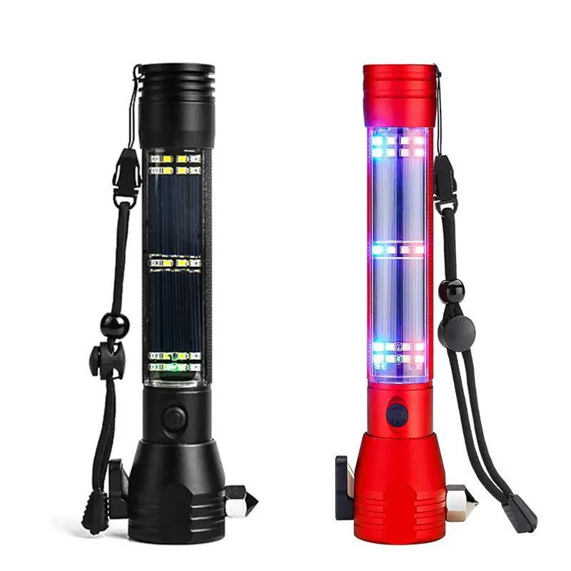 Cross Border Multi-functional Car Safety Hammer Flashlight Firefighting Window Breaker Car Super Bright Light Worklight