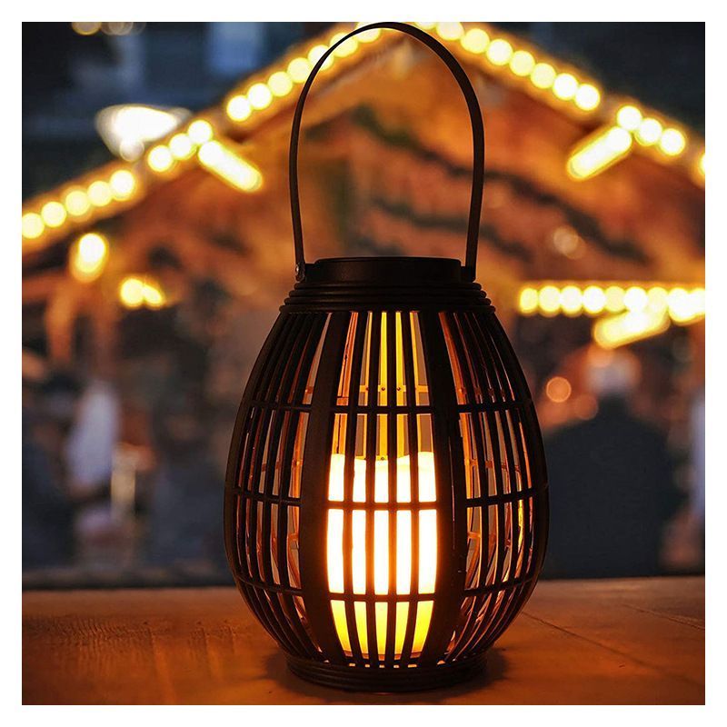 Solar Bamboo Woven Lantern Lawn Light Outdoor Patio Garden Landscape Garden Lights