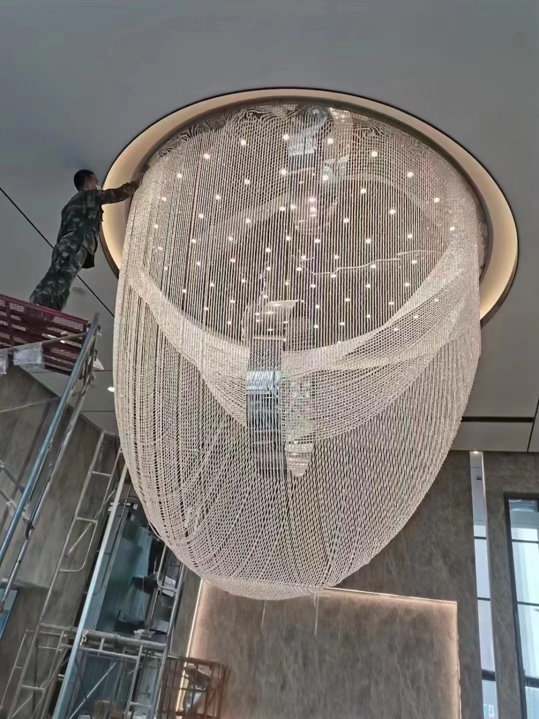 Professional modern lobby chandelier nordic luxury lighting crystal chandelier for hotel villa sales office chandelier pendent