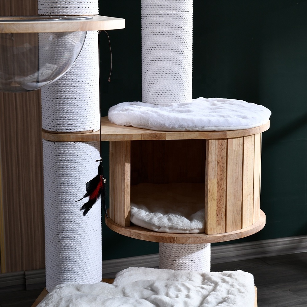 high quality modular cat tree top platform cat tower comfy cushion house hammock sisal scratching post for cat climbing playing