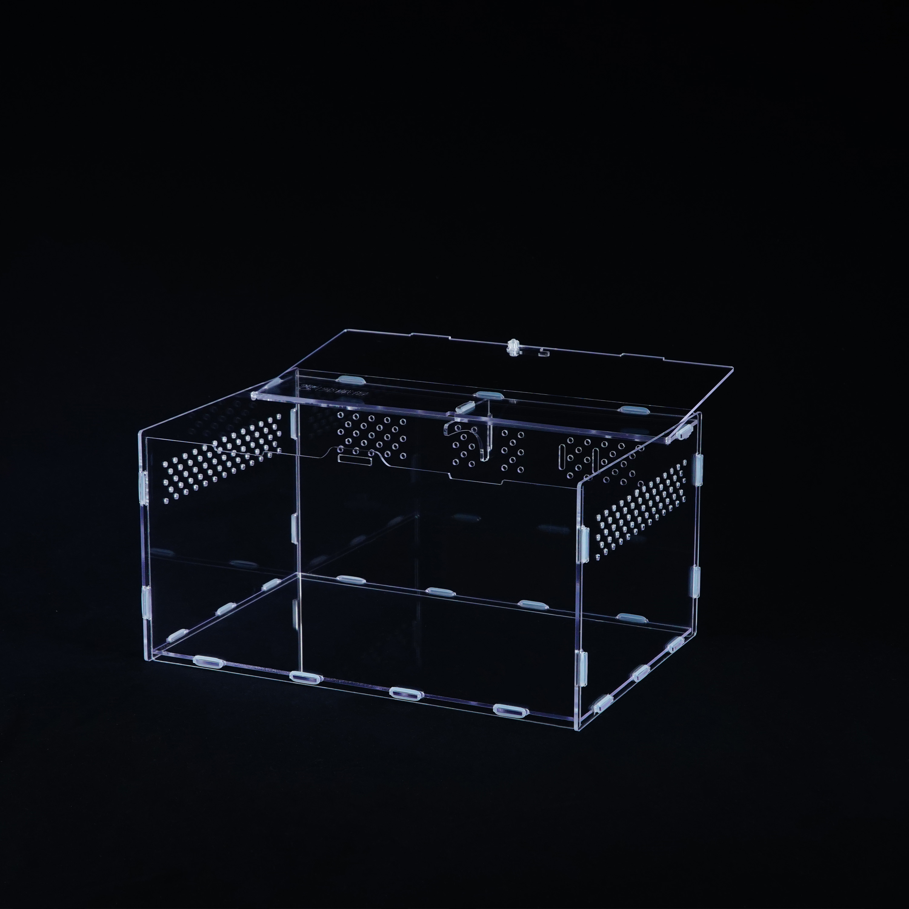 Clear Acrylic Tank Stackable Enclosure Kit Bearded Dragon Small Reptile Shelter Hide Place Box Terrarium Cage Cover Fresh Air