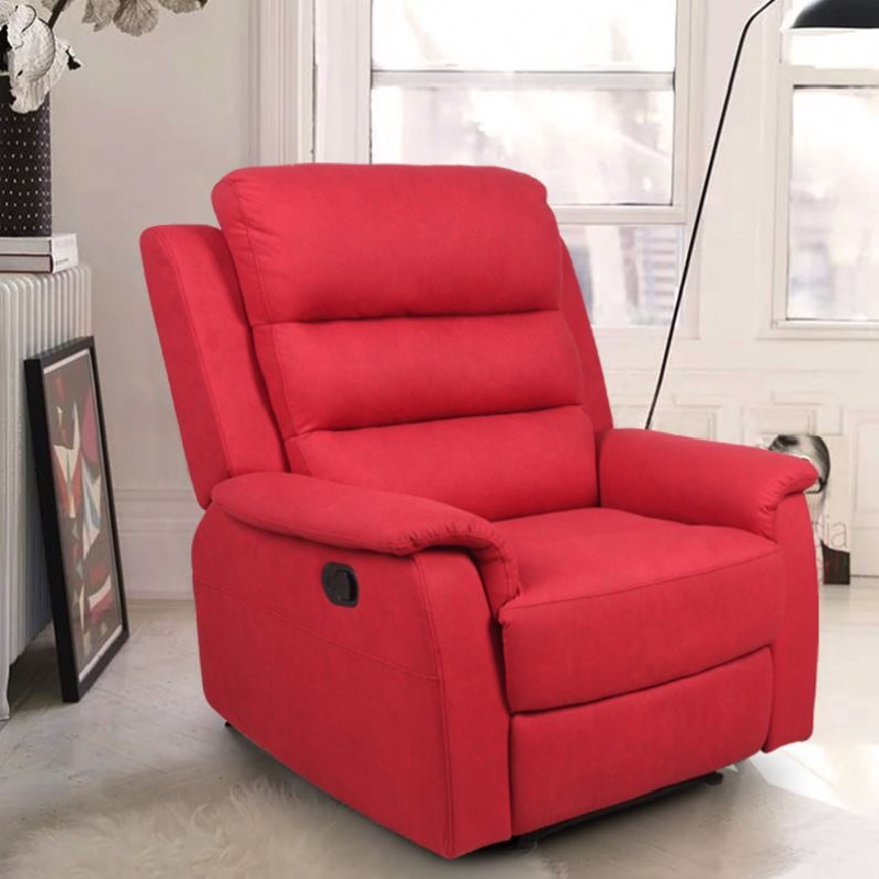 Modern European Style Whole Sale Recliner Sofa Living Room cheap sofas Red Fabric Manual Recliner Chair