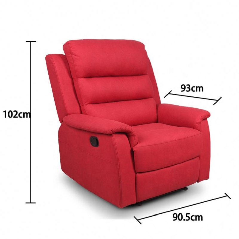 Modern European Style Whole Sale Recliner Sofa Living Room cheap sofas Red Fabric Manual Recliner Chair